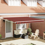 vidaXL Auvent Rétractable orange et marron 400 × 300 cm Polyester