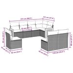 vidaXL Salon de jardin 8 Pièces avec coussins noir résine tressée