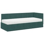 vidaXL Cadre de lit d'angle Vert foncé 80 x 200 cm Velours