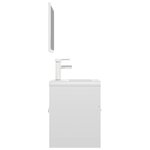 vidaXL Ensemble de meubles de salle de bain Blanc brillant Aggloméré