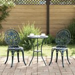 vidaXL Ensemble bistro de jardin 3 Pièces Vert Aluminium