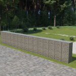 vidaXL Mur à gabion avec couvercles Acier galvanisé 900 x 50 x 150 cm