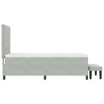 vidaXL Lit à ressorts avec matelas & banc gris clair 80x200 cm velours
