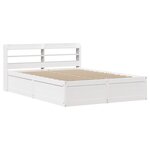 vidaXL Cadre de lit et tête de lit blanc 140x190 cm bois de pin massif