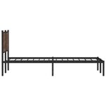 vidaXL Cadre de lit en métal sans matelas chêne marron 150x200 cm