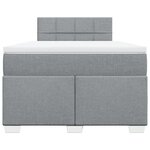vidaXL Sommier à lattes de lit avec matelas Gris clair 120x200cm Tissu