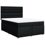 vidaXL Sommier à lattes de lit avec matelas Noir 160x200 cm Tissu