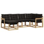 vidaXL Ensemble de canapés d'extérieur 6 pc Blanc et noir
