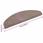 vidaXL Tapis d'escalier auto-adhésifs 20 pièces 65 x 21 x 4 cm Marron clair Demi-rond Grand
