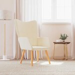vidaXL Chaise de relaxation Crème Tissu