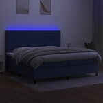 vidaXL Sommier à lattes de lit et matelas et LED Bleu 200x200 cm Tissu