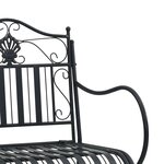 vidaXL Banc de jardin Noir 104 x 54 x 93cm Acier