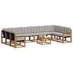 vidaXL Ensemble de canapés d'extérieur 11 pc Gris Naturel et Clair
