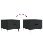 vidaXL Table basse avec tiroir Noir 49 x 50 x 40 cm Bois d'ingénierie