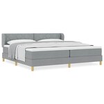vidaXL Lit à Ressorts avec Matelas Crème 90x200 cm Tissu Gris clair