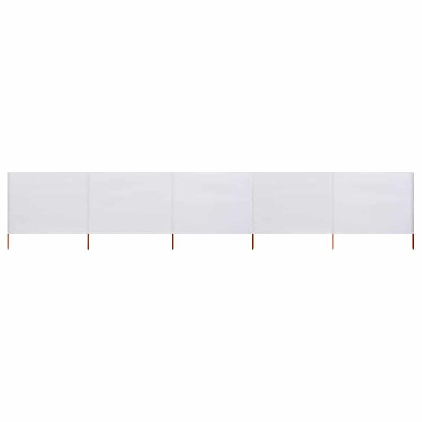 vidaXL Paravent 5 panneaux Tissu 600 x 160 cm Blanc sable