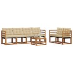 vidaXL Ensemble de canapés d'extérieur 7 pc Naturel et Beige