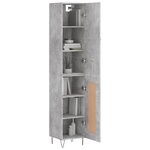 vidaXL Buffet haut Gris béton 34 5x34x180 cm Bois d'ingénierie