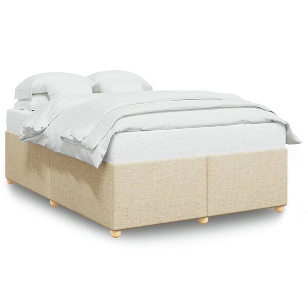 vidaXL Cadre de lit sans matelas crème 140x190 cm tissu