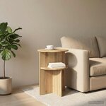 vidaXL Table d'appoint Chêne artisanal Ø 39 5 x 55 cm