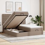 VidaXL Cadre de lit ottoman et matelas cappuccino 200x200cm similicuir