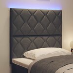 vidaXL Tête de lit avec des lumières à LED Réglable Gris 90 cm tissu