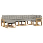 vidaXL Ensemble de canapés d'extérieur 7 Pièces Blanc et gris clair