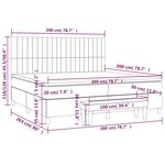 vidaXL Sommier à lattes de lit et matelas Gris foncé 200x200cm Velours