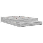 vidaXL Cadre de lit de rangement Gris Sonoma 135x190 cm
