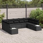 vidaXL Ensemble de canapé de jardin 9 Pièces Noir 289 x 209 x 85 cm