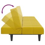 vidaXL Canapé-lit à 2 places avec repose-pied jaune velours