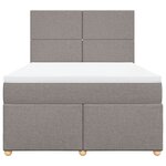 vidaXL Sommier à lattes de lit avec matelas Taupe 160x200 cm Tissu