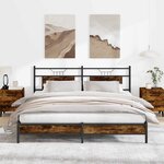 vidaXL Cadre de lit sans matelas chêne fumé 183x213 cm bois ingénierie