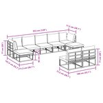 vidaXL Ensemble de canapé de jardin avec coussin 9 Pièces Noir Aluminium