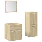 vidaXL Ensemble de meubles de salle de bain 3 Pièces chêne sonoma