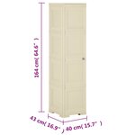 vidaXL Armoire plastique 40x43x164 cm design de bois blanc angora