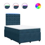 vidaXL Sommier à lattes de lit et matelas bleu 120x190 cm velours