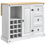 VidaXL Rangement de cuisine Blanc et Cire de Miel 112 x 70 x 91 5 cm