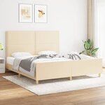 vidaXL Cadre de lit sans matelas crème 180x200 cm tissu