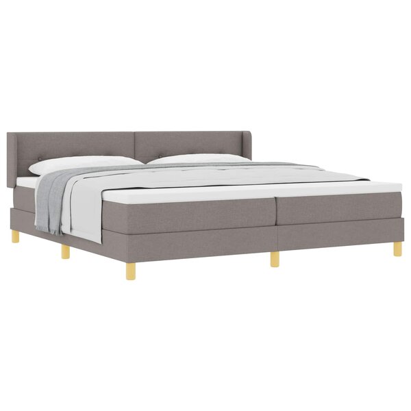 vidaXL Lit à ressorts avec matelas Taupe 200 x 200 cm Polyester