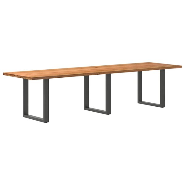 vidaXL Table à manger marron clair bois de chêne massif rectangulaire