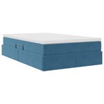 vidaXL Lit avec rangement et matelas Bleu 120 x 190 cm Velours