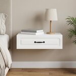 vidaXL Table d'appoint murale Blanc 59 x 34 5 x 17 cm