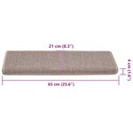 vidaXL Tapis d'escalier 30 pièces 65 x 21 x 4 cm Marron clair Bord rectangulaire