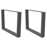 vidaXL Pieds de table basse en forme de V  2 pièces  anthracite  70 x (42-43 3) cm  acier