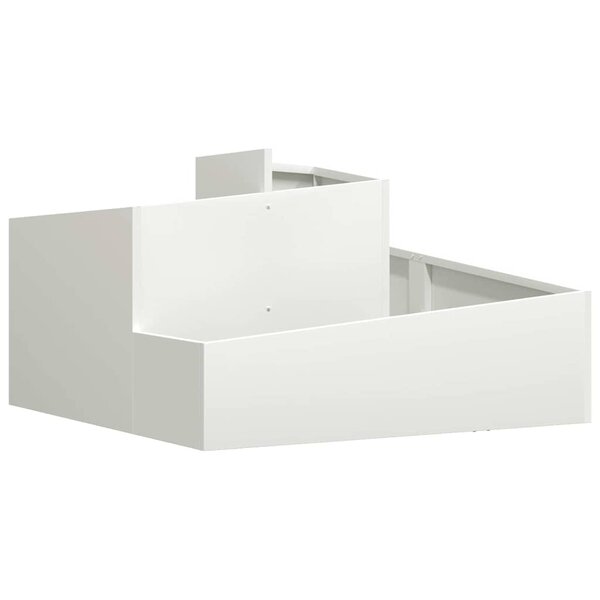 vidaXL Cache-pot de jardin Blanc 80 x 80 x 50 cm Acier laminé à froid