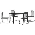 vidaXL Ensemble de salle à manger pour jardin 5 Pièces Noir