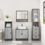 vidaXL Ensemble de meubles de salle de bain 3 Pièces Sonoma gris