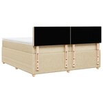 vidaXL Sommier à lattes de lit avec matelas Crème 200x200 cm Tissu