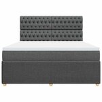 vidaXL Sommier à lattes de lit avec matelas Gris foncé 180x200cm Tissu